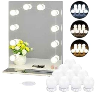 Hogar con iluminación perfecta gracias al Set de 10 Bombillos de Tocador – Iluminación de Estilo Hollywood para tu Espejo - Boom Shop